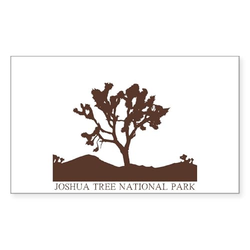 White - Joshua Tree Silhouette Rectangle Sticker