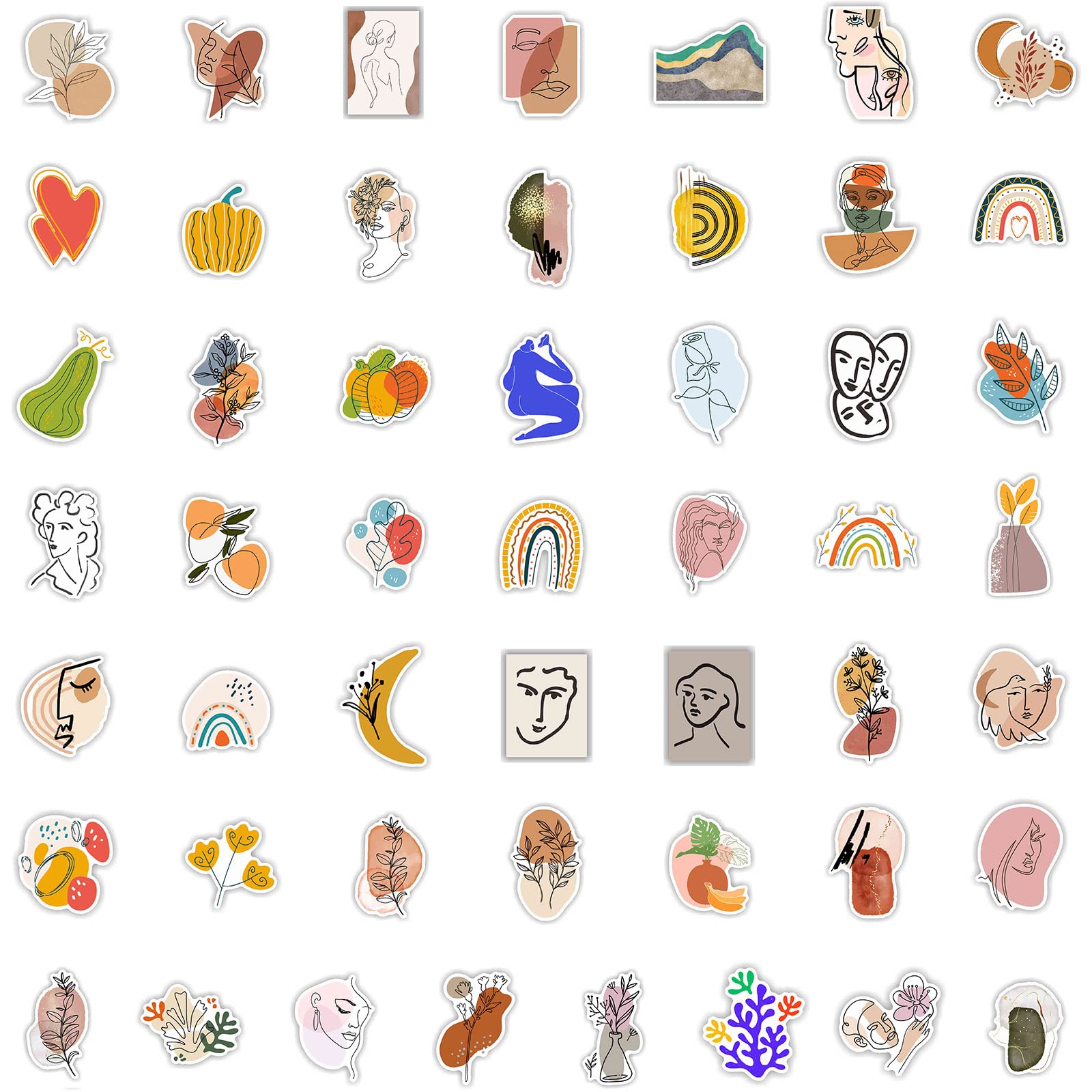 100 Pcs Aesthetic Boho Stickers - Waterproof Vinyl Decals for Water Bottles, Laptops, Phones, Journals | Scrapbooking Supplies for Teens, Girls & Adults | Perfect for DIY Crafts, Bullet Journals & Gift Decorations