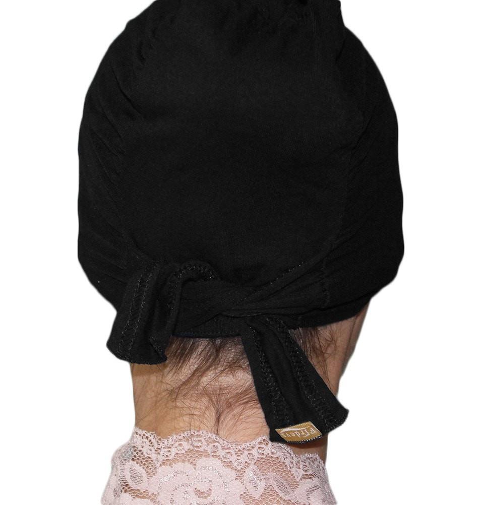 Luxury Jersey Hijab Bonnet Underscarf - Soft Muslim Head Covering for Women, Breathable & Comfortable - Perfect for Prayer, Sleep & Everyday Wear - Black