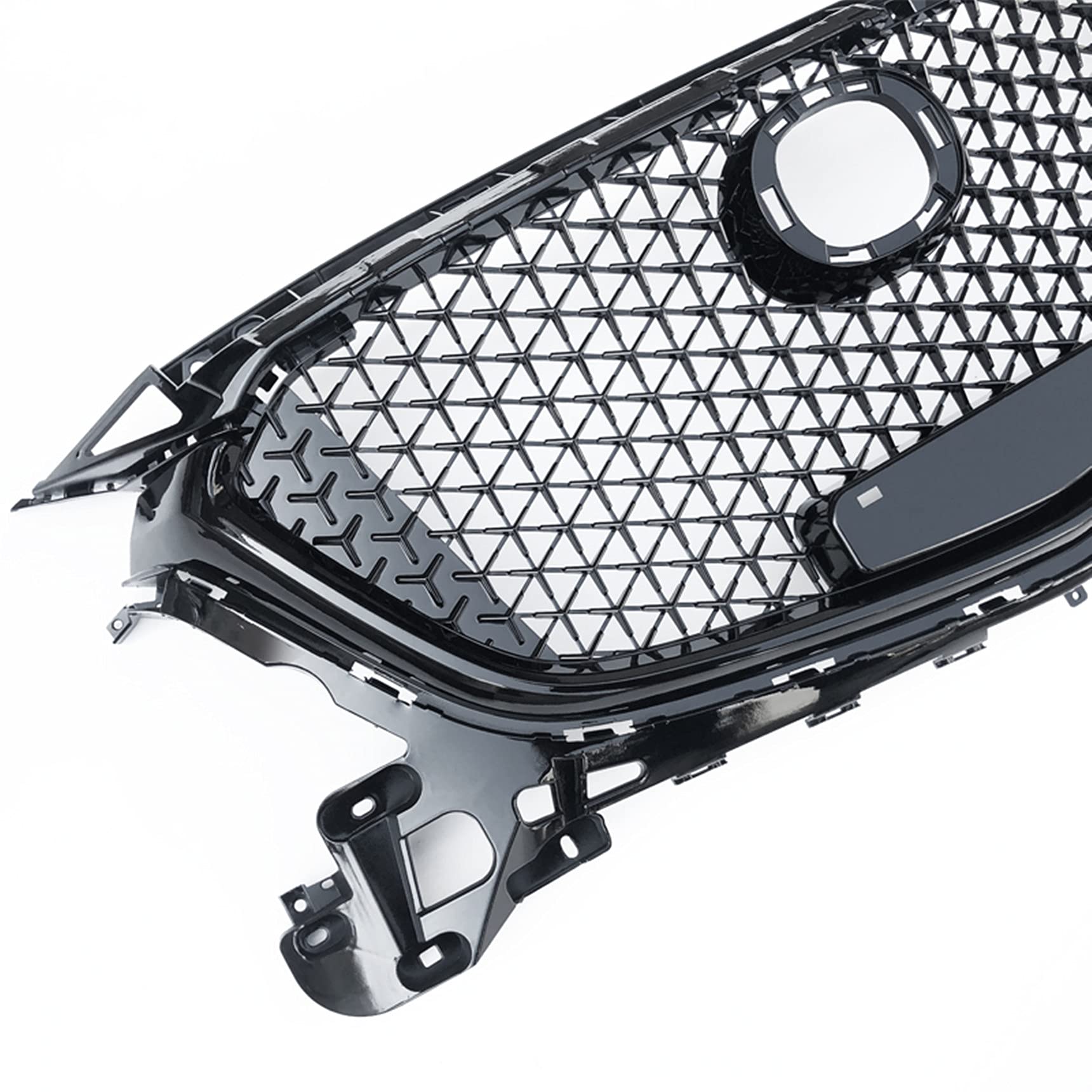 Black Honeycomb Front Bumper Upper Grille Replacement for Mazda 3 Axela 2017-2019 Models | No Sensor Hole Design | Perfect for Car Upgrades & Customization | Ideal for Street Style, Car Shows & Daily Driving