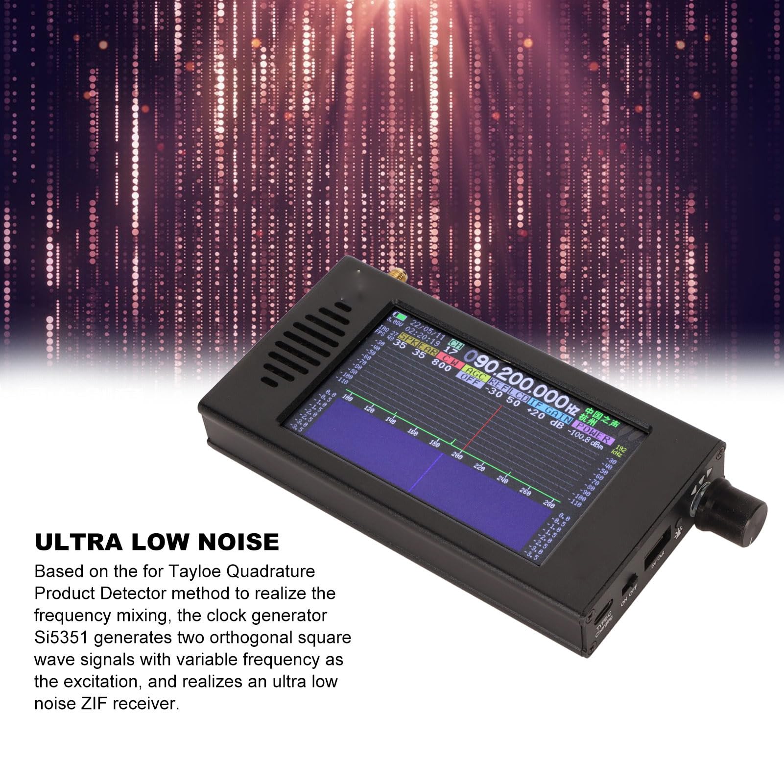 Portable Shortwave Radio Receiver - Ultra Low Noise DSP Digital Demodulation with FM/CW/AM/SSB - Ideal for Emergency Preparedness, Outdoor Adventures & Ham Radio Enthusiasts