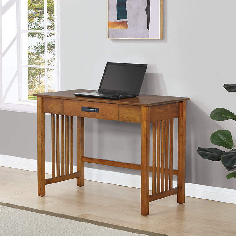 OSP Designs Sierra Mission Writing Desk with Pull-Out Drawer - Solid Wood Home Office Desk for Study & Work [SRA25] - Perfect for Home Office, Study Room & Small Spaces