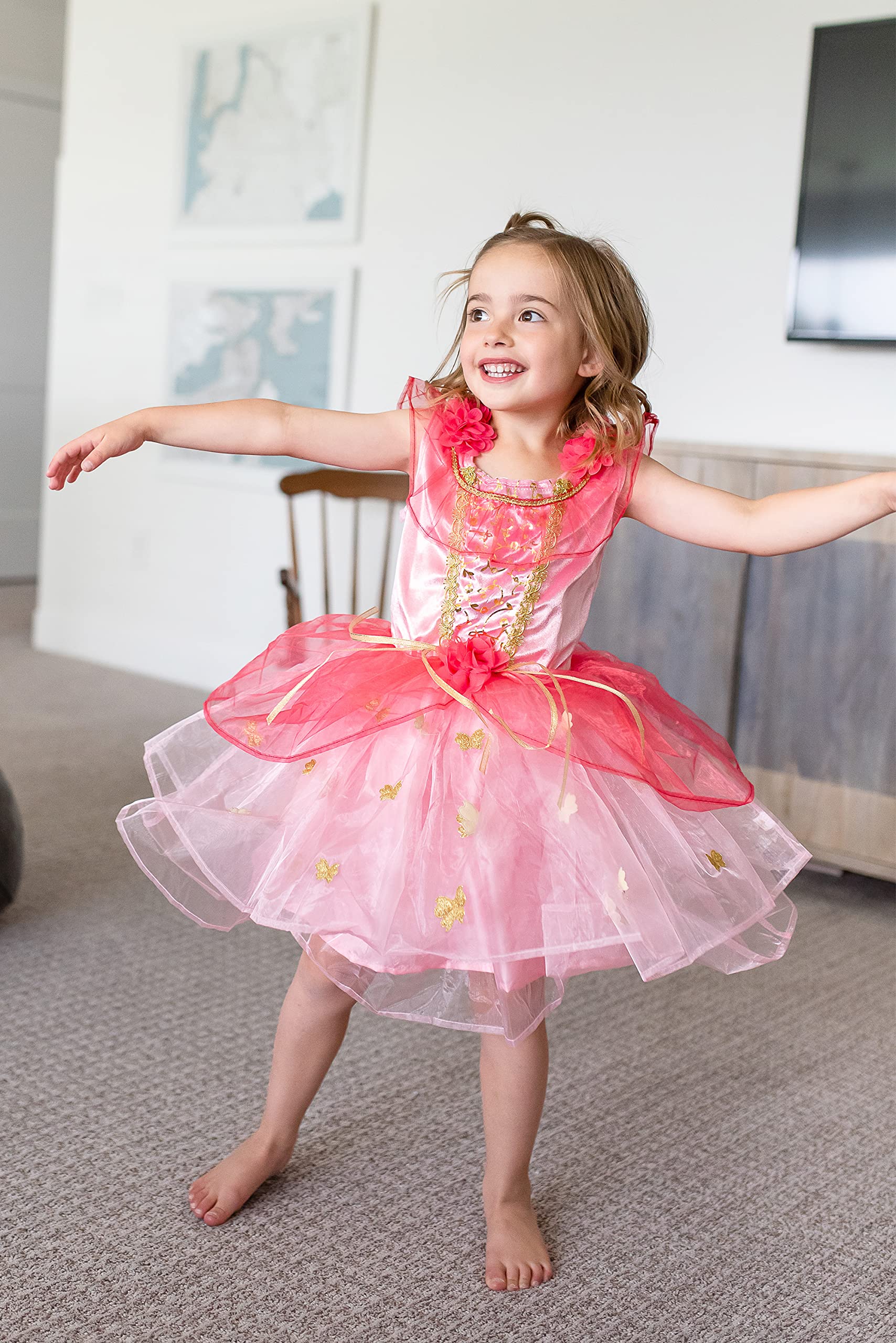 Little Adventures Butterfly Fairy Dress Up Costume for Girls - Kids Pretend Play Costume for Halloween, Birthday Parties & Dress Up Fun