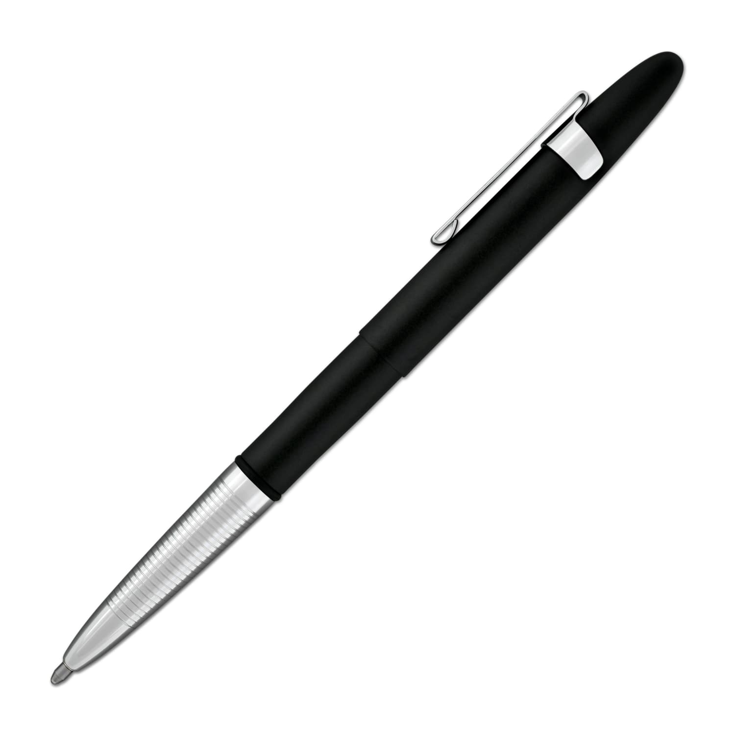 Fisher Space Pen Bullet Ballpoint Pen - Chrome & Matte Black - Compact, Refillable, Pressurized Ink for Writing in Any Condition - Perfect for Outdoor, Travel, and Everyday Carry (EDC)