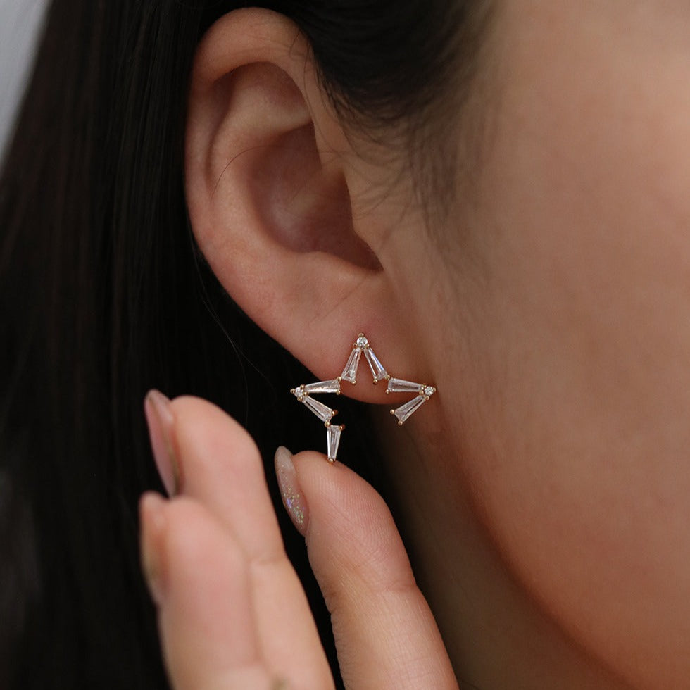 Angled Star Climber Earrings for Women - Trendy Dangle Drop Earrings for Party, Wedding & Everyday Wear