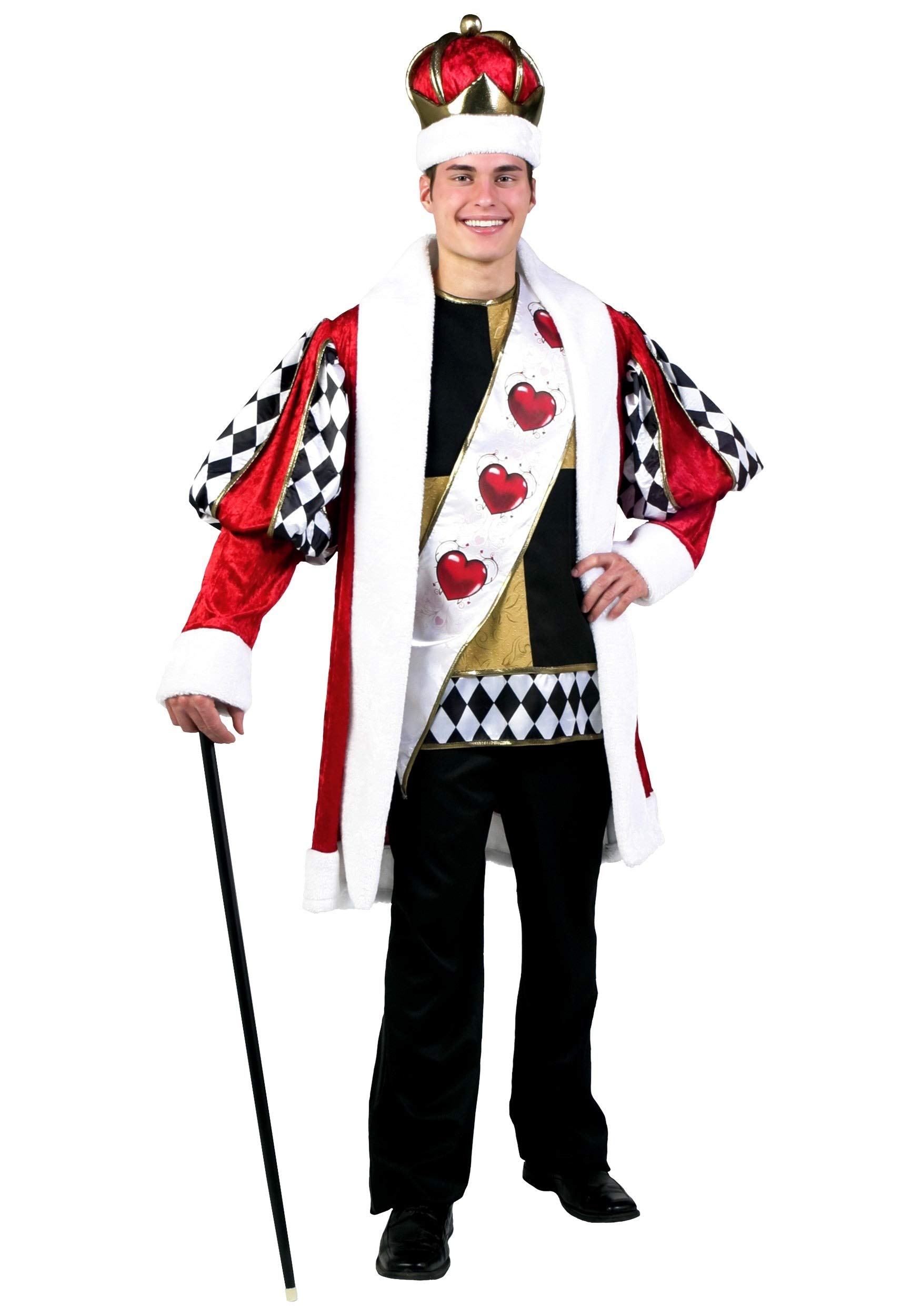 Deluxe Wonderland King Costume for Adults - Men's King of Hearts Halloween Outfit | Perfect for Cosplay, Themed Parties & Costume Events