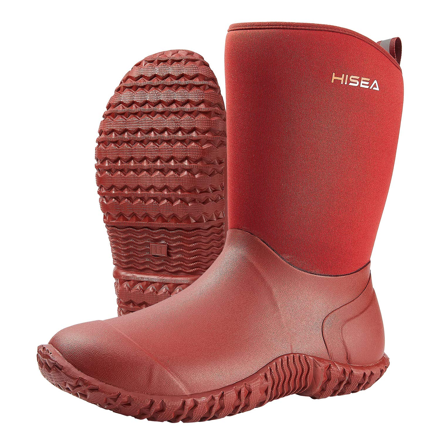 HISEA Women's Waterproof Insulated Rubber Garden Boots - Mid Height Mud Work Boots for Outdoor Gardening, Yard Work & Rainy Day Use