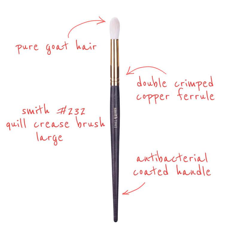 Smith Cosmetics 232 Quill Crease Brush Large - Professional Makeup Brush for Eyeshadow Blending & Contouring - Perfect for Pro Artists & Makeup Enthusiasts