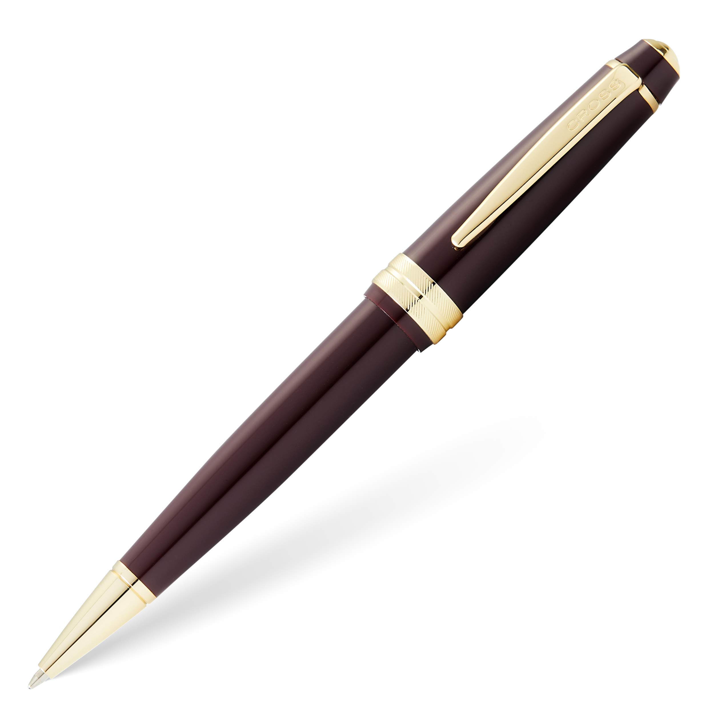 Cross Bailey Light Polished Burgundy Resin and Gold Tone Ballpoint Pen - Premium Writing Instrument for Office, Business Gifts & Everyday Use