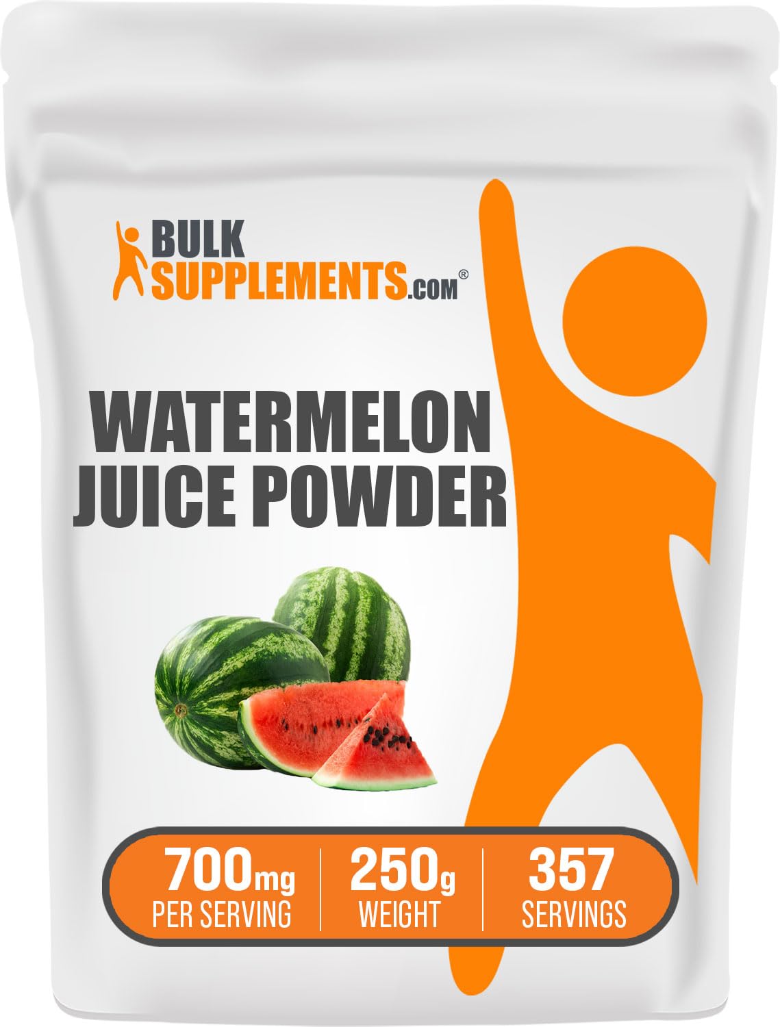 BulkSupplements Pure Watermelon Juice Powder - Natural Fruit Powder for Hydration & Energy - 700mg per Serving, 250g (8.8 oz) - Perfect for Smoothies, Sports Recovery & Healthy Drinks