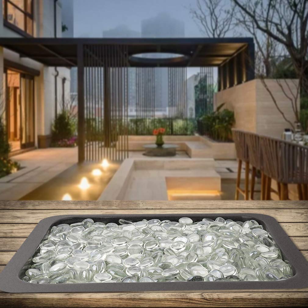 Mr. Fireglass 10 Pound Fire Glass Beads - 1/2 Inch Reflective Round Fire Glass for Fireplace, Fire Pit & Landscaping - High Luster Crystal Ice Glass for Outdoor & Indoor Decoration - Perfect for Patio, Garden, and Backyard Ambiance
