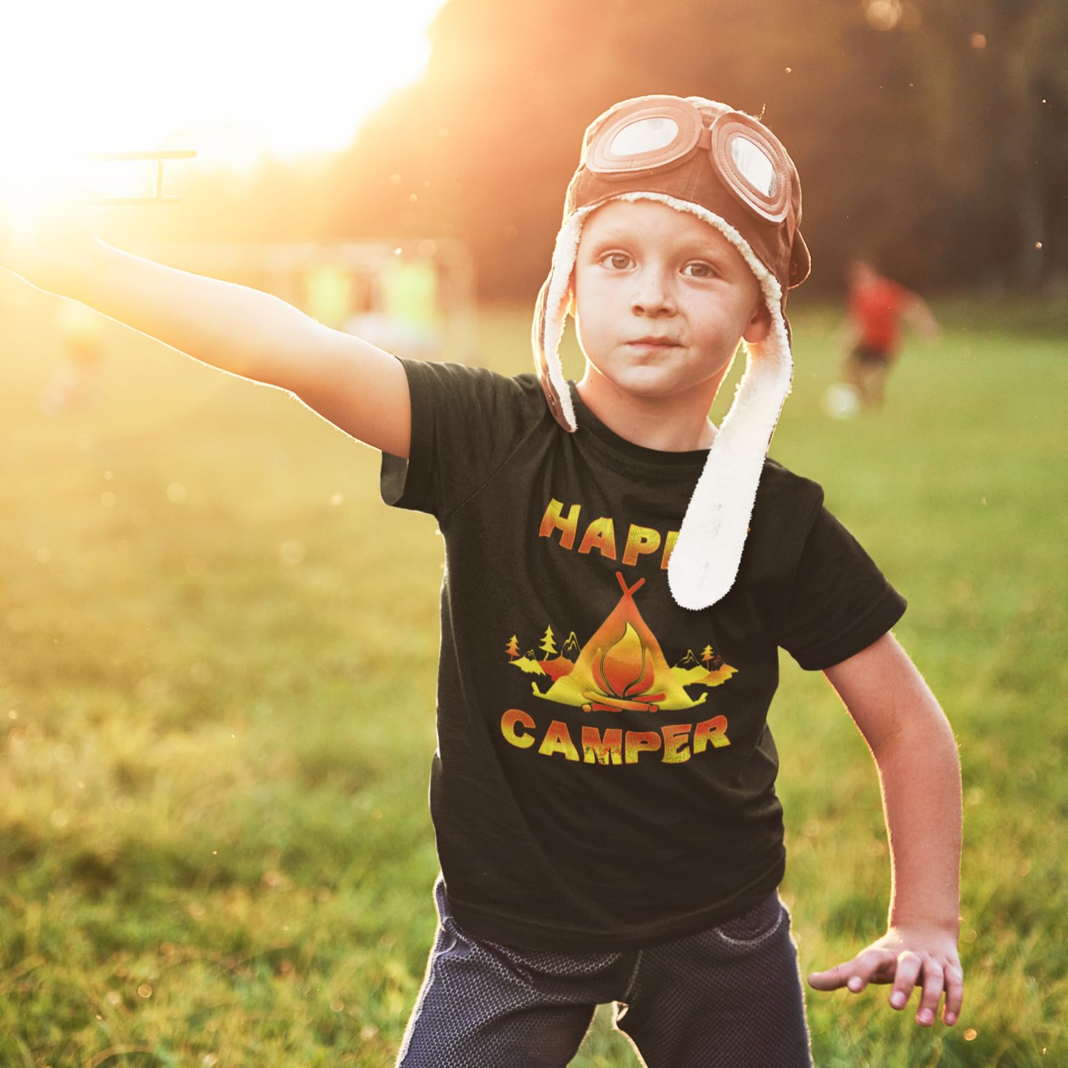 Boys' Camping Shirt - Funny Happy Camper T-Shirt for Kids | Outdoor Adventure, Hiking & Summer Camp Wear