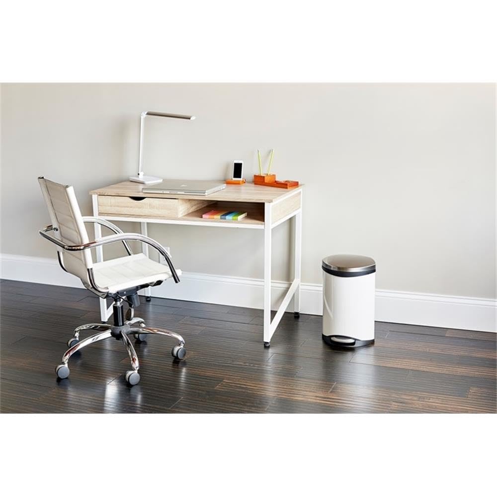 Safco 1950WH White Studio Desk with Single Drawer - Compact Writing Desk for Home Office, Study & Small Spaces - Perfect for Work, Art & Craft Projects