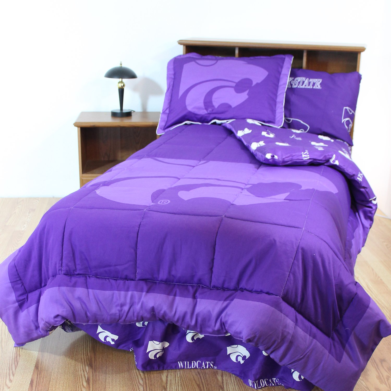 Kansas State Wildcats Bed in a Bag King Size - College Dorm Bedding Set with Comforter, Sheet & Pillowcases - Perfect for Game Day Decor & Wildcats Fan Gifts