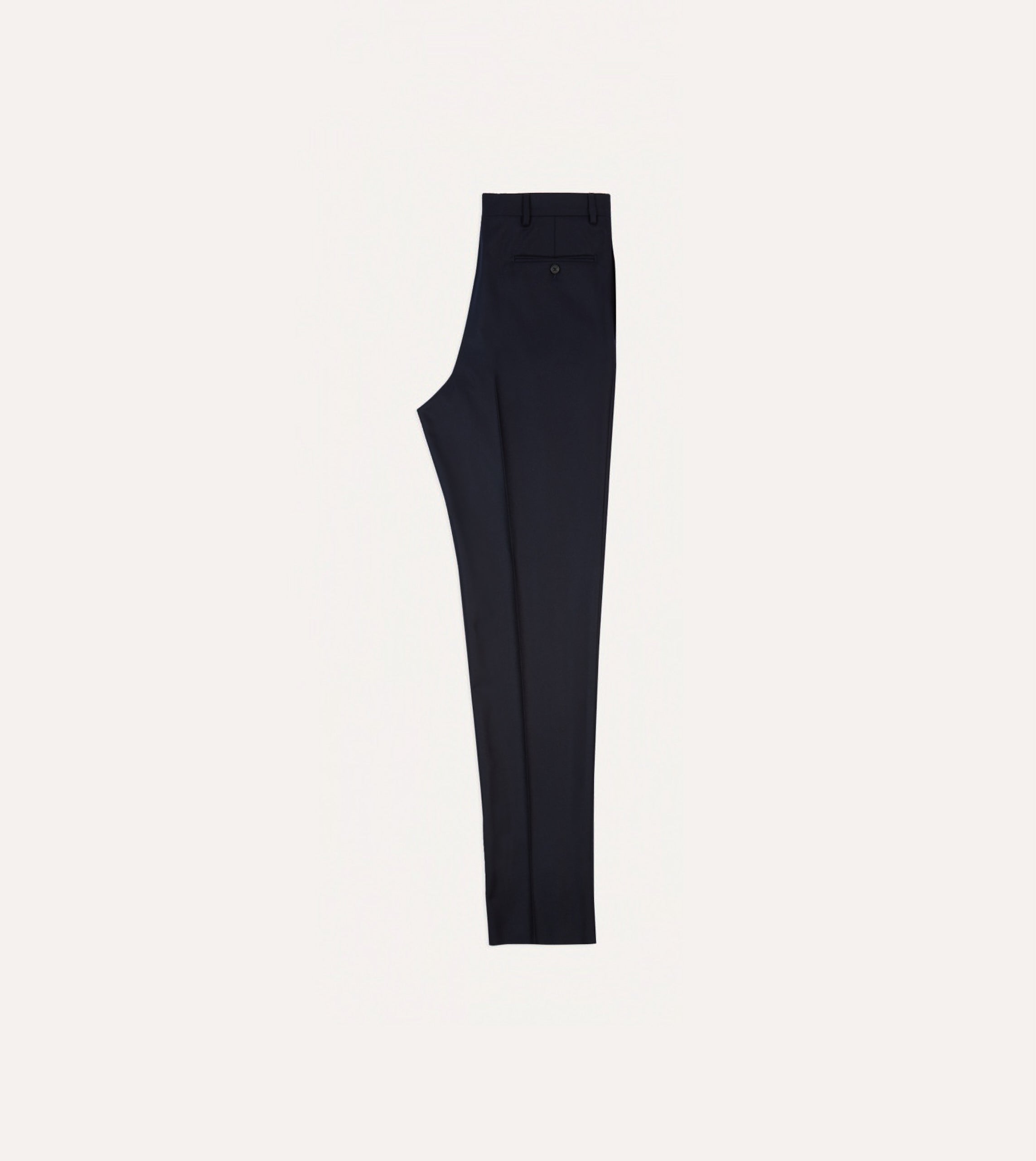 Premium Navy Blue Wool Flannel Flat Front Dress Pants for Men - Comfortable & Stylish Office Wear & Business Casual Attire