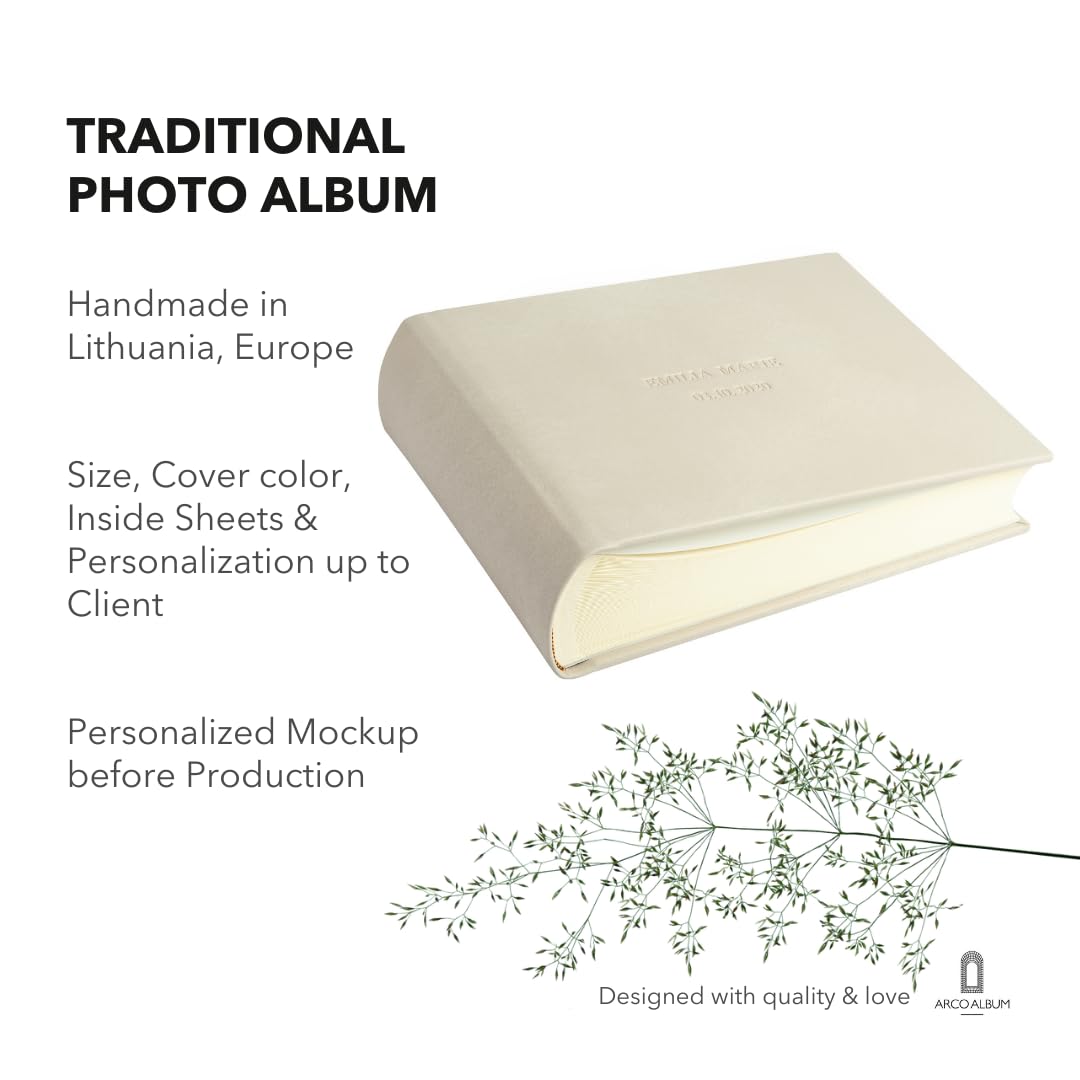 Handmade Leather Scrapbook Album for Wedding & Family Photos - Eco-Friendly Travel Photo Book - Premium Keepsake Memory Book for Anniversaries, Baby Shower & Special Occasions