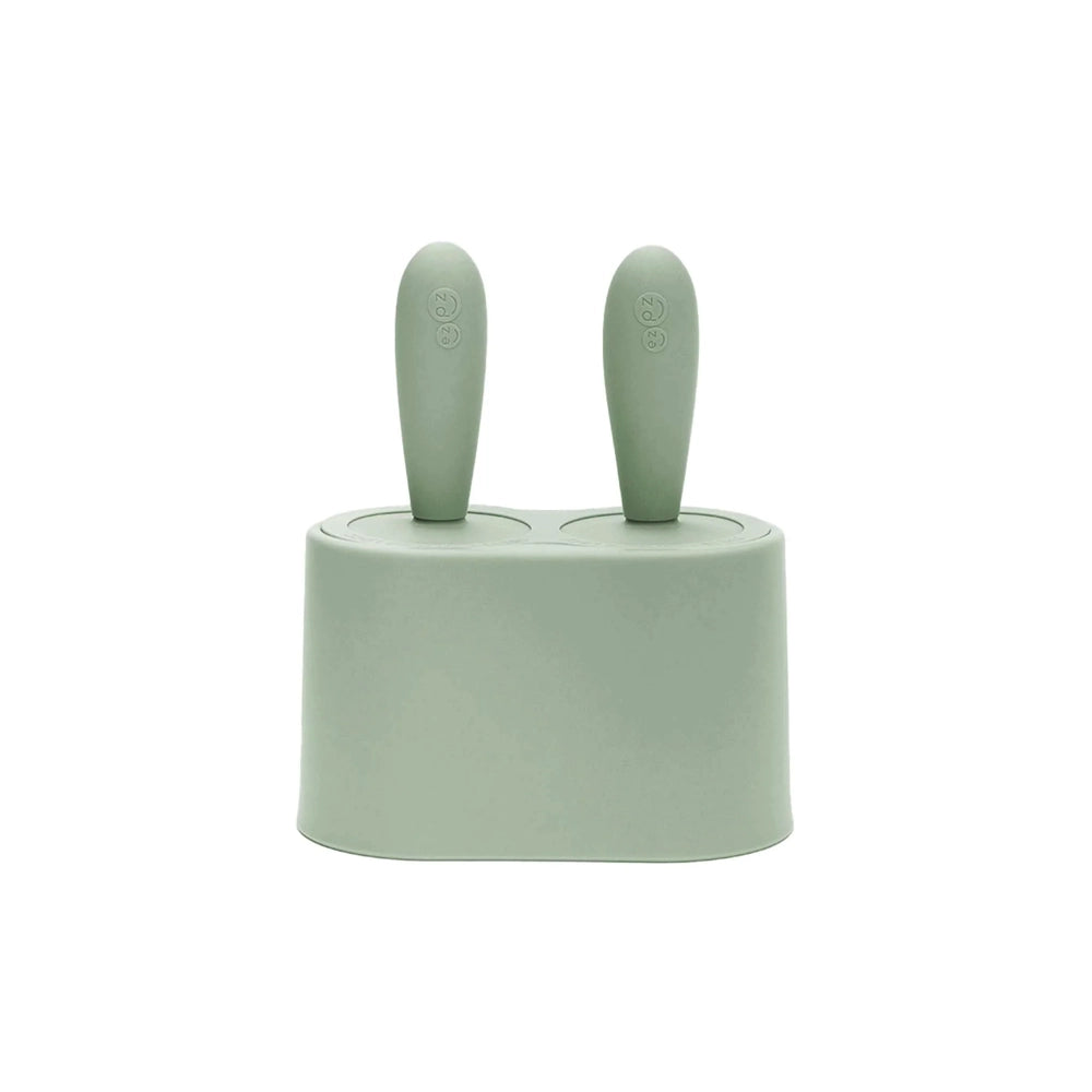 EzPz Happy Pops Silicone Suction Plate for Toddlers - Sage Green | BPA-Free Baby Feeding Dish for Self-Feeding | Perfect for High Chairs, Travel & Mess-Free Meals