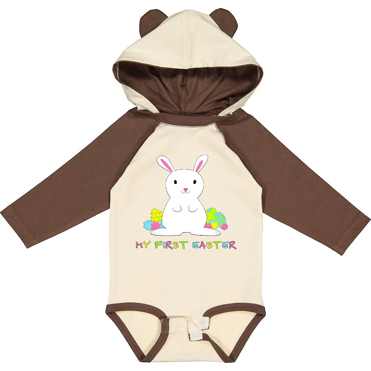 Inktastic My First Easter Bunny Long Sleeve Baby Bodysuit - Soft Cotton Creeper for Newborns & Infants - Perfect for Easter Celebrations, Family Photos & Holiday Outfits
