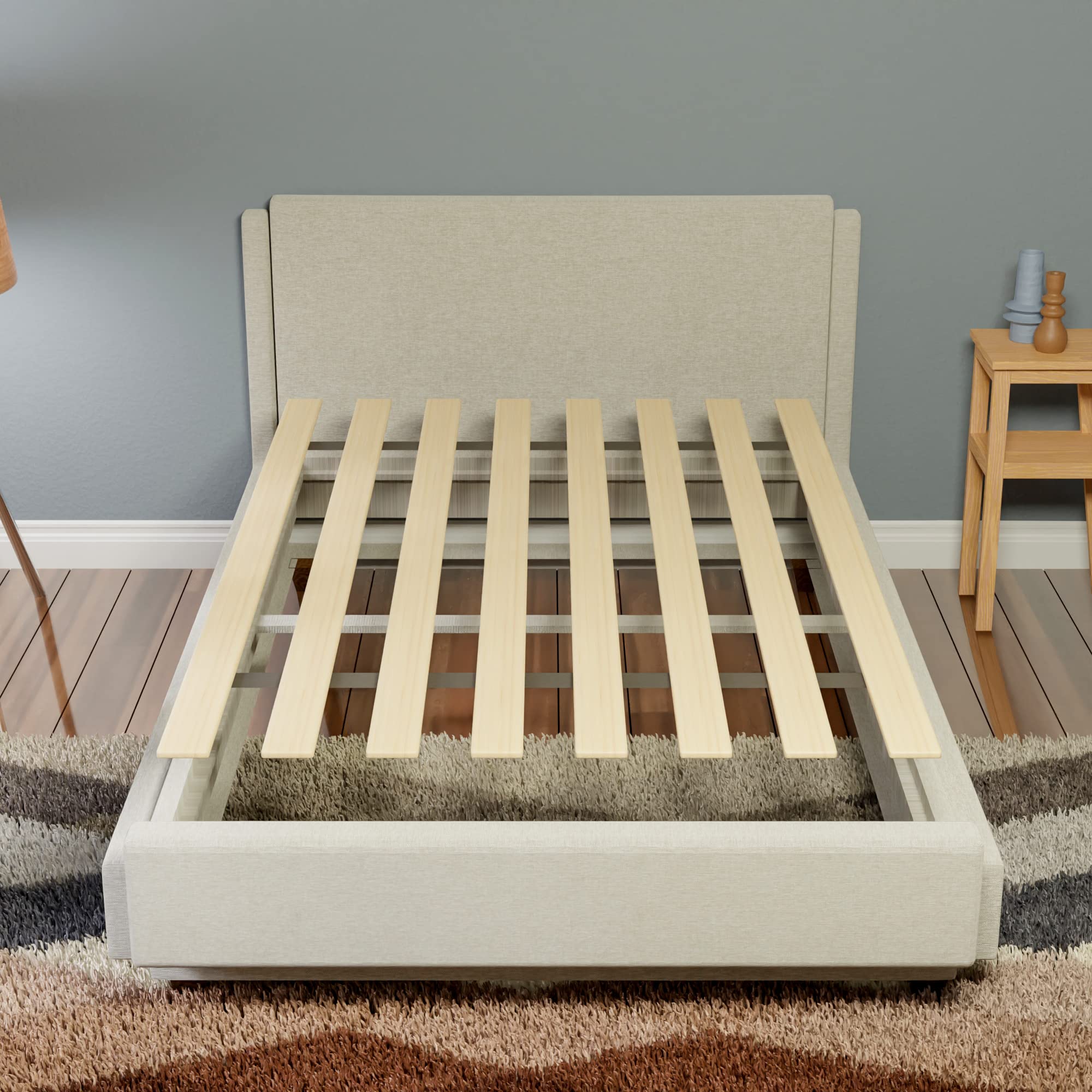**Treaton 0.68-Inch Heavy Duty Vertical Wooden Bunkie Board/Bed Slats – Full Size (54