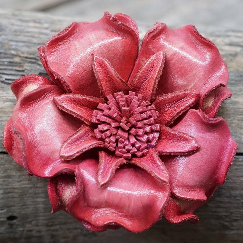 Pink Gardenia Artificial Leather Flower - Realistic Silk Floral Arrangement for Home Decor, Wedding Bouquets, and Table Centerpieces