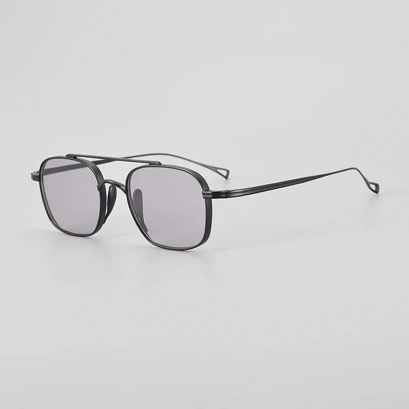Aror Unisex Full Rim Square Double Bridge Titanium Eyeglasses Frame 49501 - Lightweight Durable Glasses for Work, Reading & Fashion