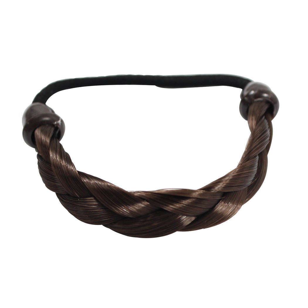 5PCS Korean Style Rope Wig Hair Bands - Braided Elastic Hair Ties with Flower Decorations for Women (Brown) - Perfect for Daily Wear, Parties, and Special Occasions