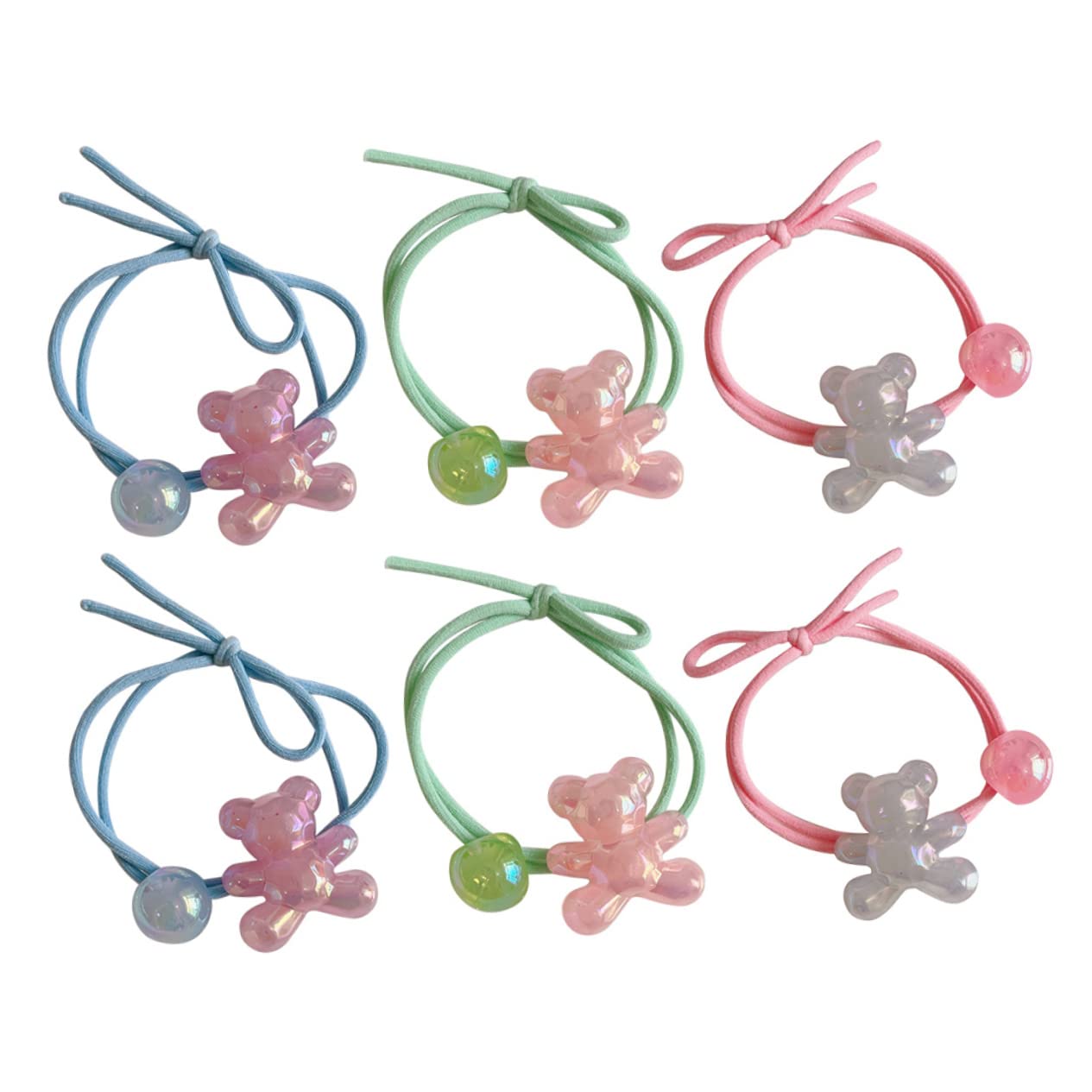 Beavorty 6pcs Rhinestone Bow Hair Clips - Candy Color Hair Accessories for Women & Girls, Kawaii Ponytail Holders, Hair Ties & Scarf Rings - Perfect for School, Parties, and Everyday Fashion Accessories