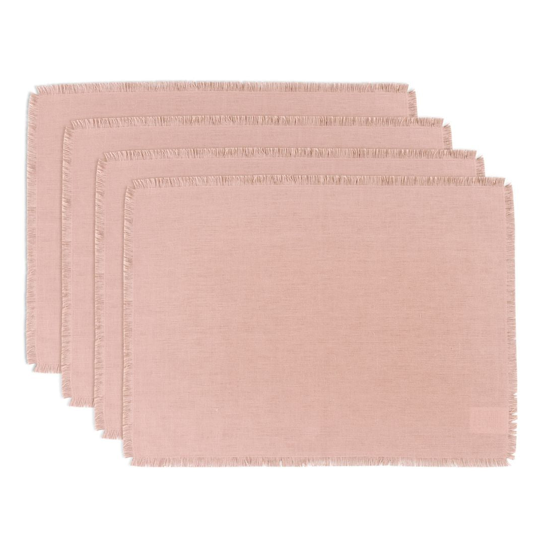 Stylish Fringe Placemats Set of 4 - Boho Chic Table Decor for Dining Room, Kitchen, or Outdoor Entertaining - Waterproof & Washable