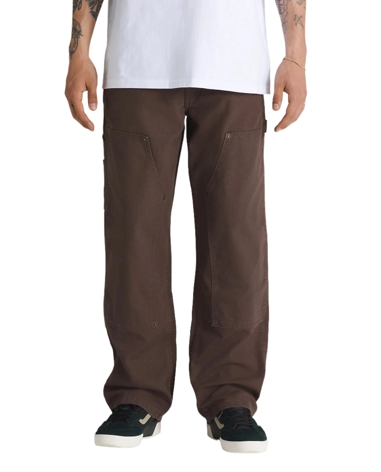 VANS AVE Skate Drill Chore Loose Carpenter Pants for Men - Chocolate Brown | Durable Workwear for Skateboarding, Construction & Outdoor Activities