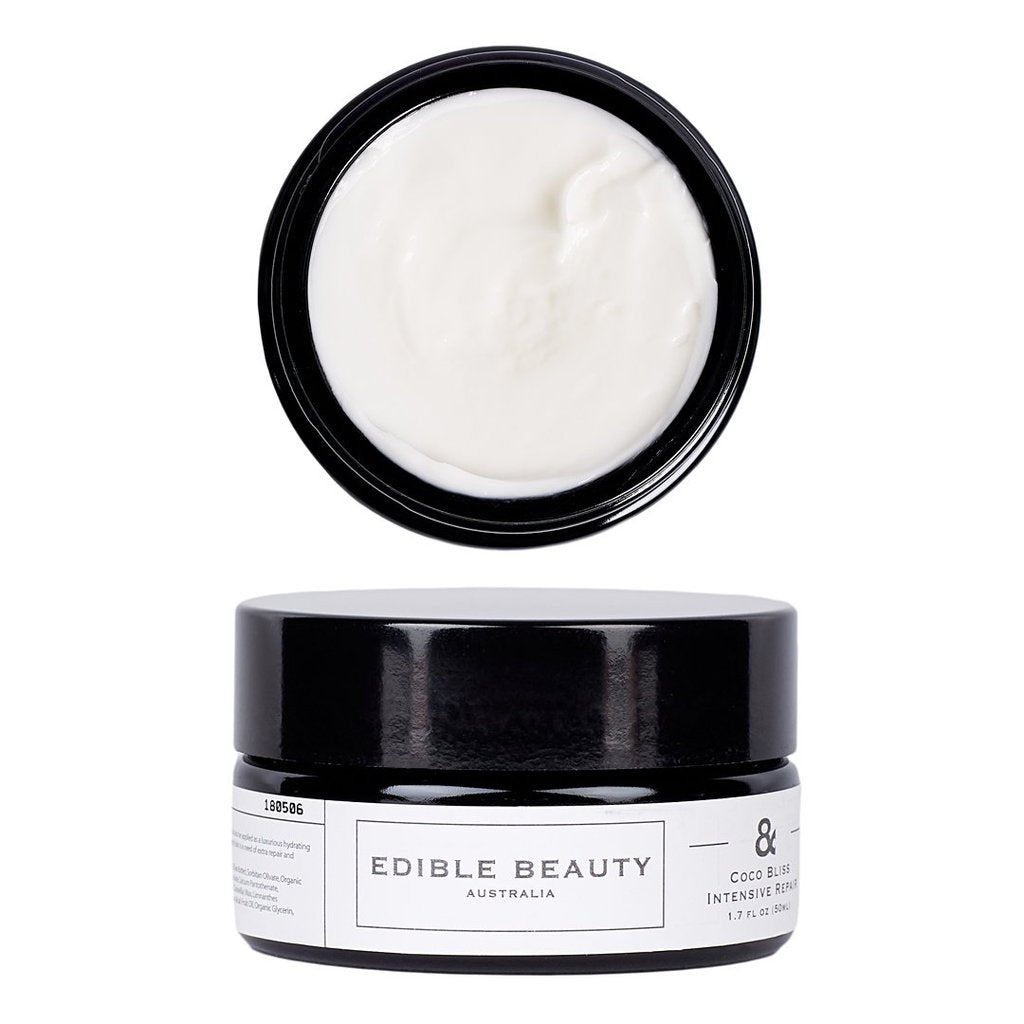 Edible Beauty Australia & Coco Bliss Intensive Repair Hair Mask - Deep Conditioning Treatment for Damaged Hair - Perfect for Post-Color, Heat Styling & Dry Hair Care