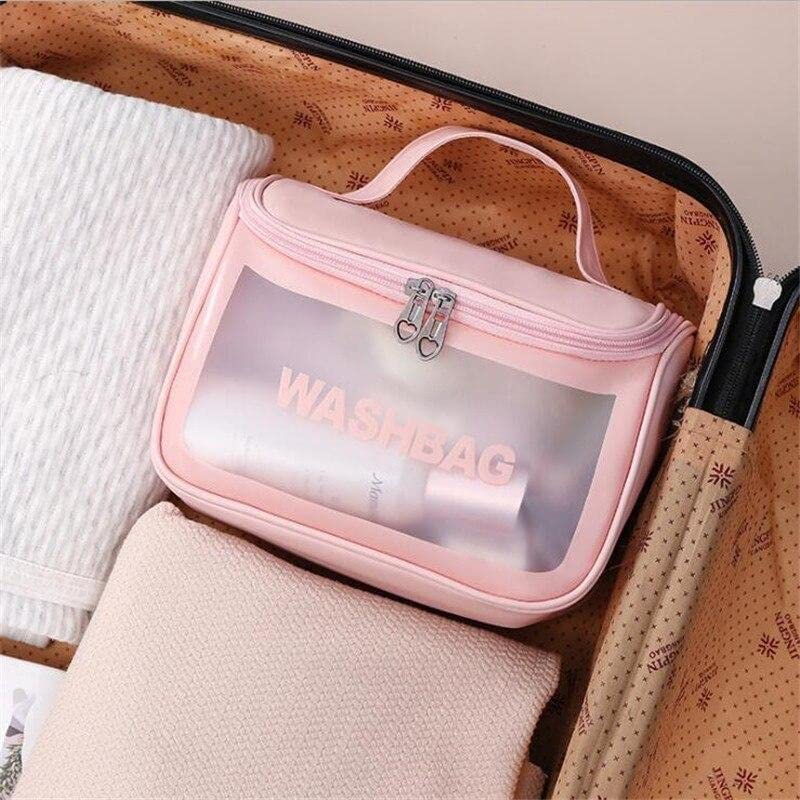 Waterproof Hanging Travel Toiletry Bag - Cosmetic Makeup Pouch with Zipper for Women & Men | Portable Wash Bag for Grooming Essentials, Perfect for Vacation, Gym & Daily Use (Pink)