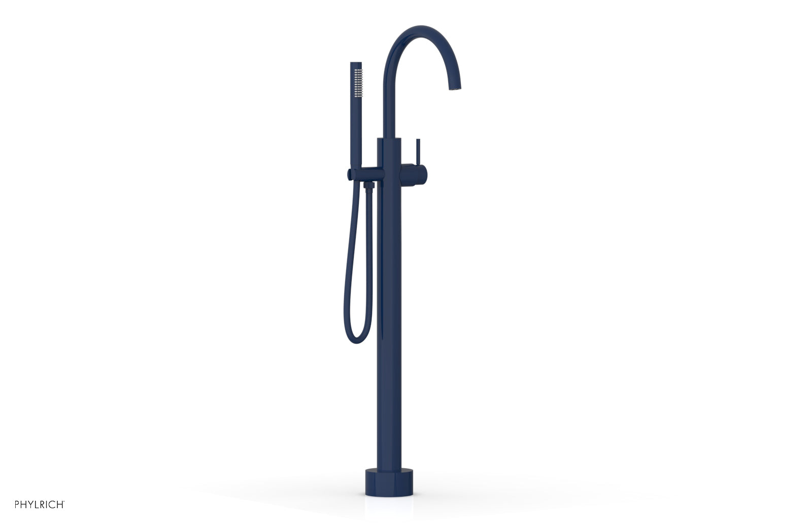 BASIC II Tall Floor Mount Tub Filler with Lever Handle & Hand Shower - 230 45 01 - Perfect for Modern Bathrooms & Spa-Like Showers