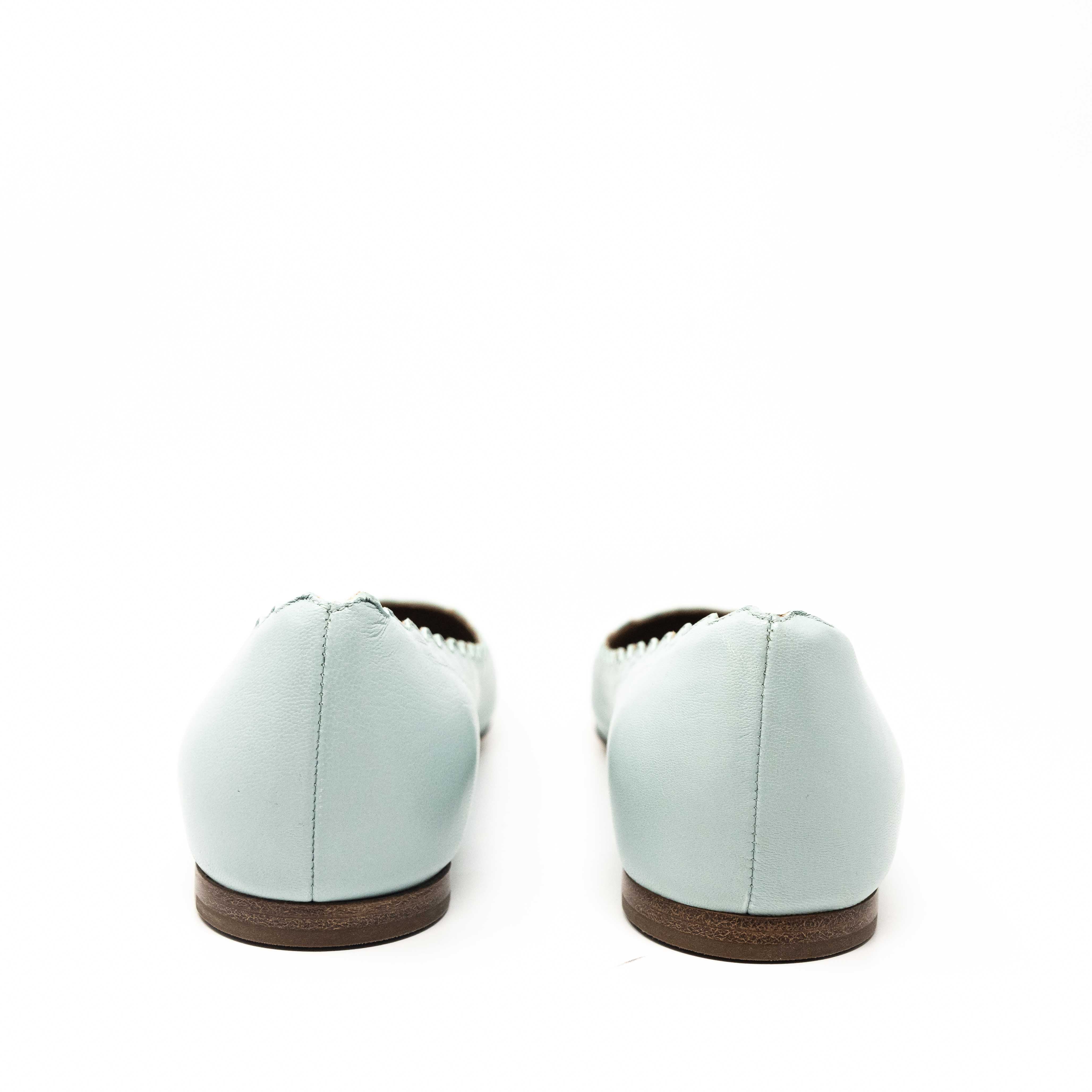 Chloe Blue Gabes Flats Women's Size 37.5 | Comfortable Casual Loafers for Work, Travel & Everyday Wear