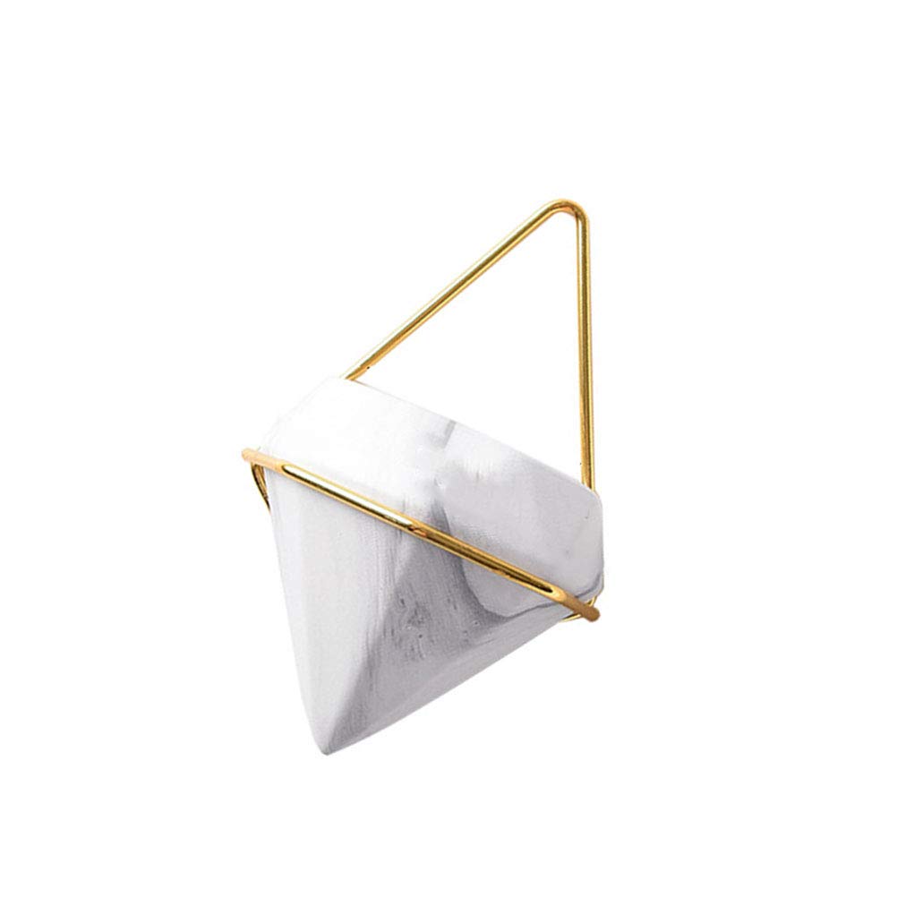 BESPORTBLE Marble Diamond Shaped Wall Hanging Planter - Small Golden Succulent Pot for Home Decor | Perfect for Living Room, Bedroom & Office Plants