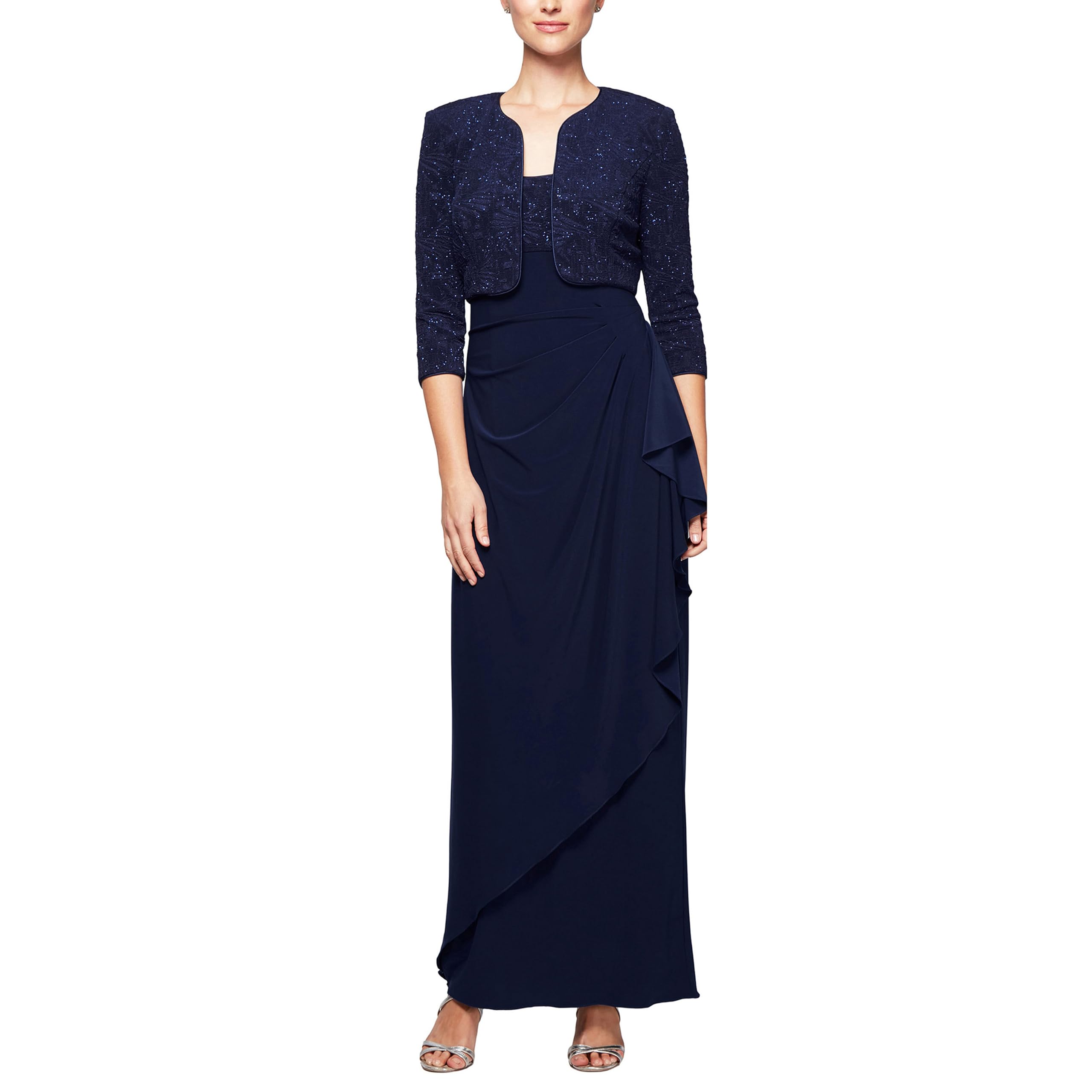 Alex Evenings Women's Empire Waist Bolero Jacket Dress - Formal Evening Gown for Weddings, Parties & Special Occasions (Petite & Regular Sizes) - Close Out Sale