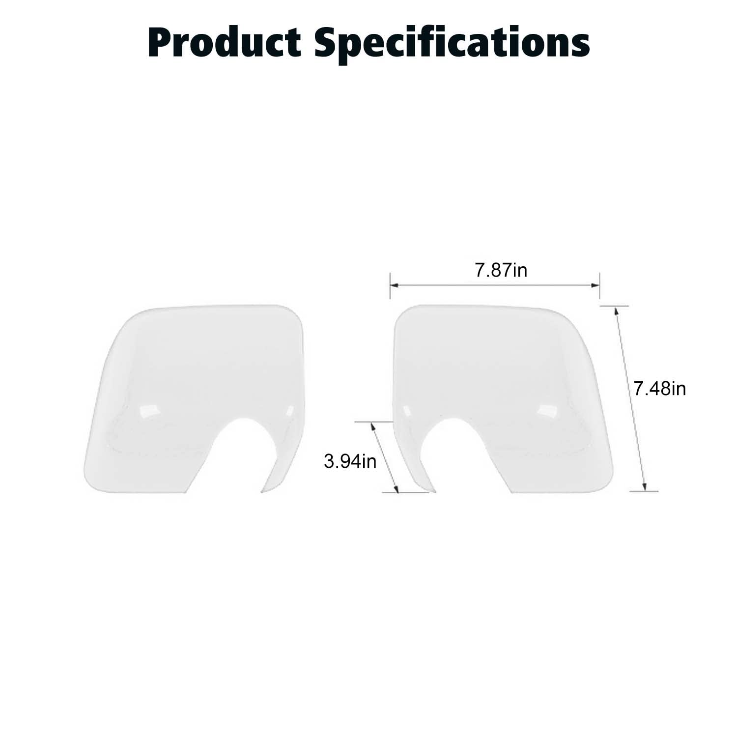 Jeep Wrangler JK JKU 2007-2017 Rearview Mirror Cover Trim Shell Kit - White Exterior Mirror Decoration Accessories | Upgrade Your Ride's Style for Off-Road Adventures & Daily Commutes