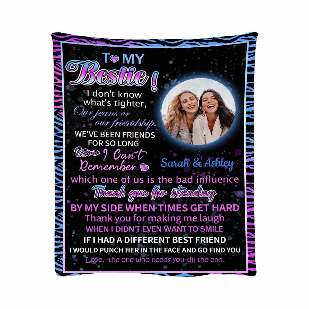 Personalized Best Friend Blanket - Custom Names Microfleece Throw 30
