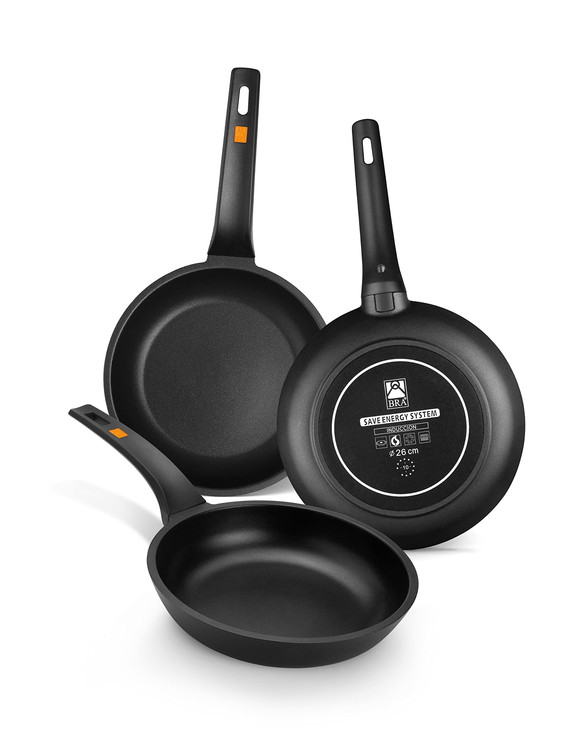 Premium Braisogona 24cm Aluminum Frying Pan - Heavy Duty Cast Black Nonstick Skillet - Induction Compatible Cookware for Gas, Electric & Ceramic Stoves - Perfect for Searing, Frying & Sauteing