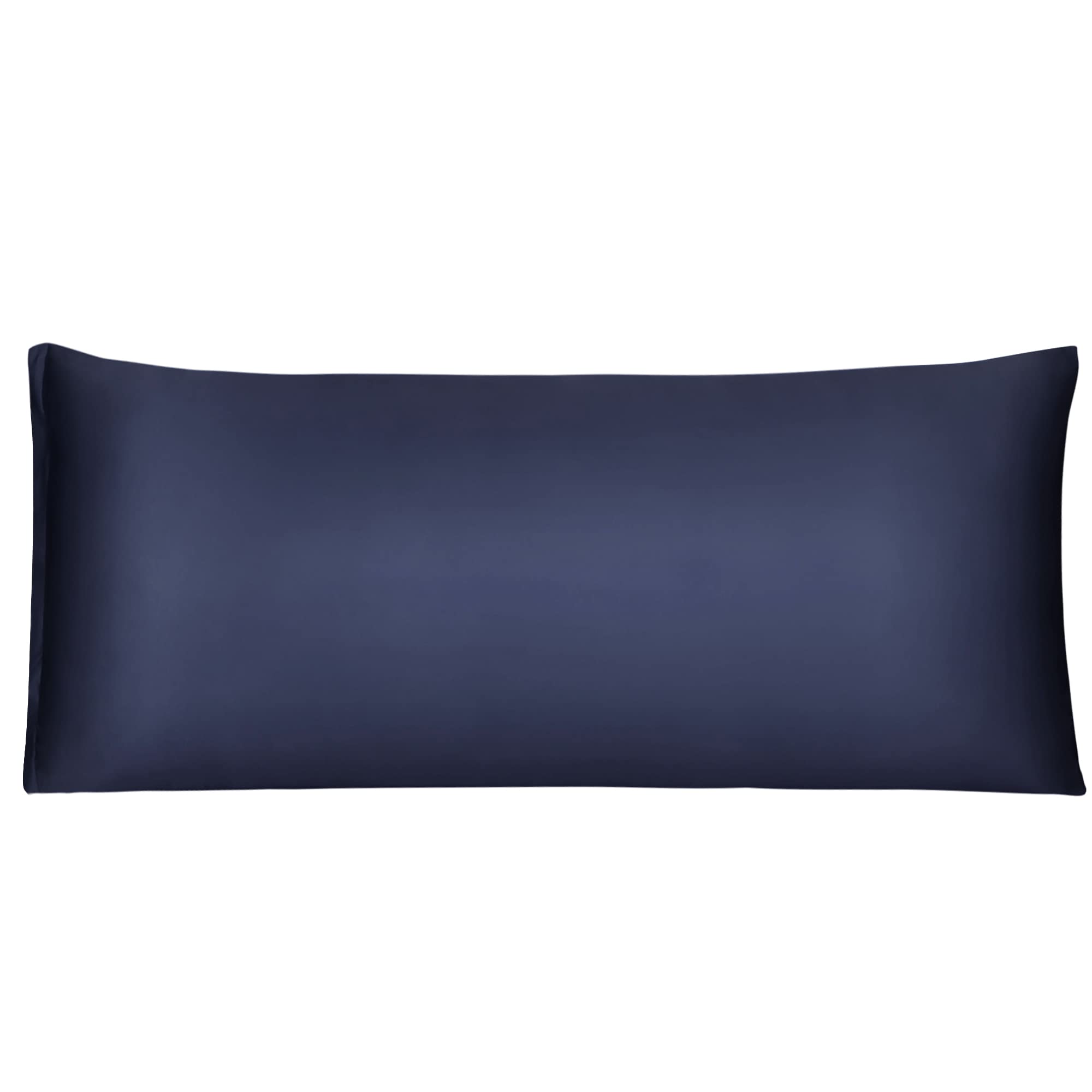 uxcell Navy Satin Body Pillow Case - 21x48 Inch Silky Pillow Cover with Zipper for Hair & Skin Care - Perfect for Bedroom, Sofa & Travel Use
