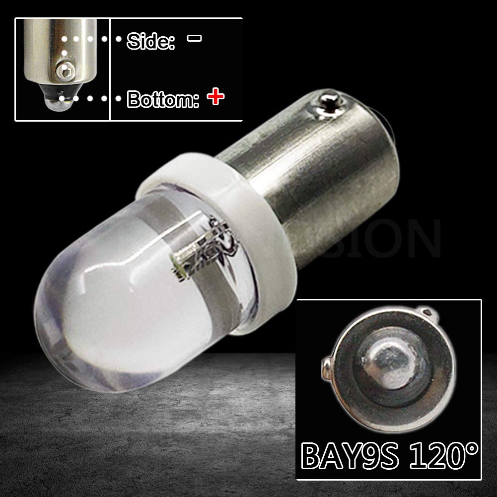 Ruiandsion 10-Pack BAY9S LED Bulbs - 12V H21W 64136 White LED Light Bulbs for Car Interior, Dome, Map & License Plate Lights | Interior Lighting Upgrade for Cars, Trucks & SUVs