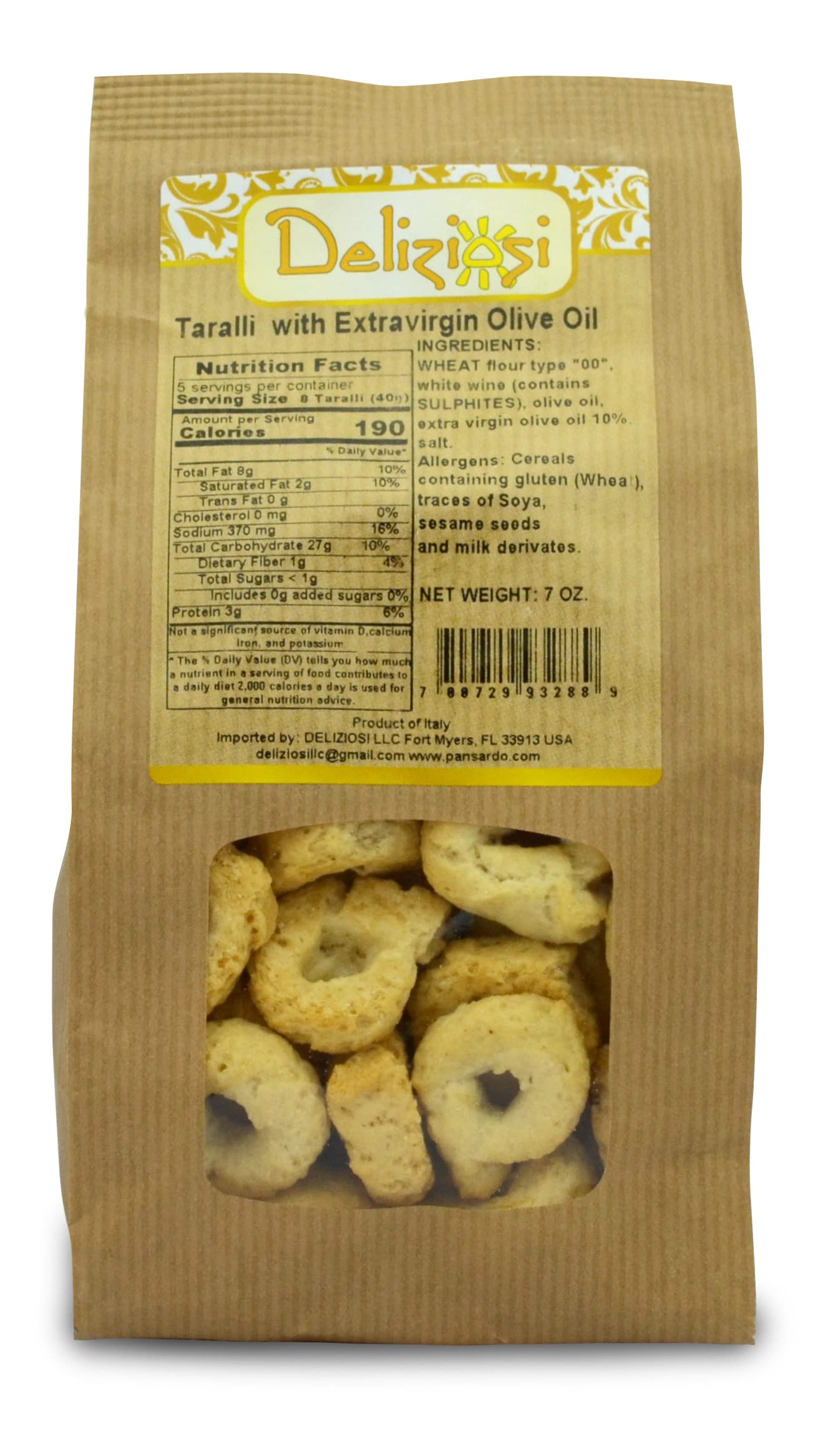 Delicious Italian Taralli Crackers with Extra Virgin Olive Oil - 6 Pack | Authentic Wheat Snacks for Parties, Gifts & Healthy Eating