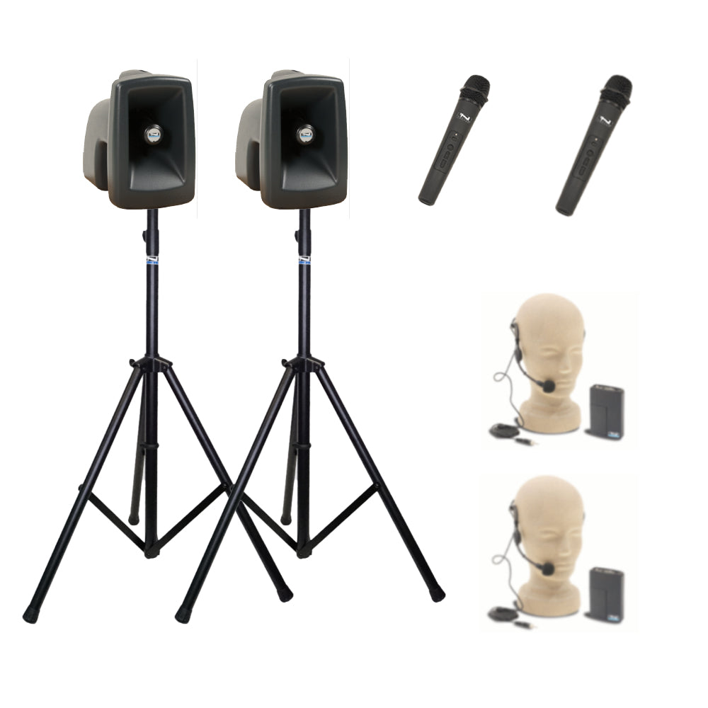 Anchor Audio MegaVox XU4 & AIR Portable PA Speaker System with 4 Wireless Microphones - Perfect for Outdoor Events, Parties, and Public Speaking