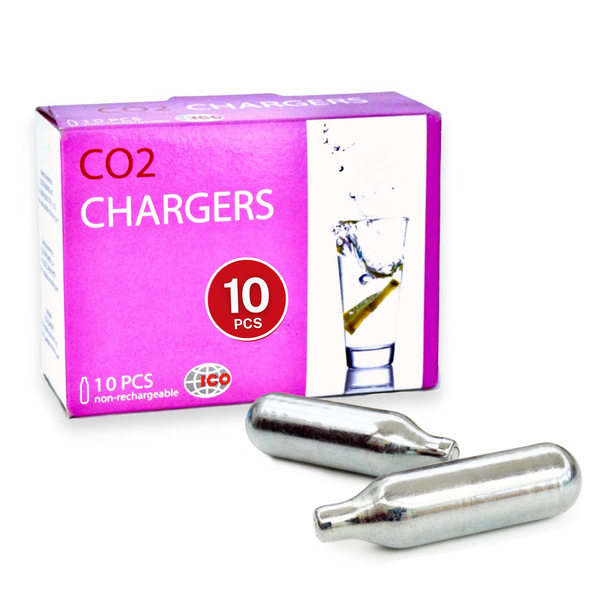10-Pack 8g CO2 Cartridges for Soda Makers - Compatible with Sparkling Water Machines & Carbonated Drink Makers - Perfect for Home Carbonation, SodaStream Refills, and DIY Sparkling Beverages