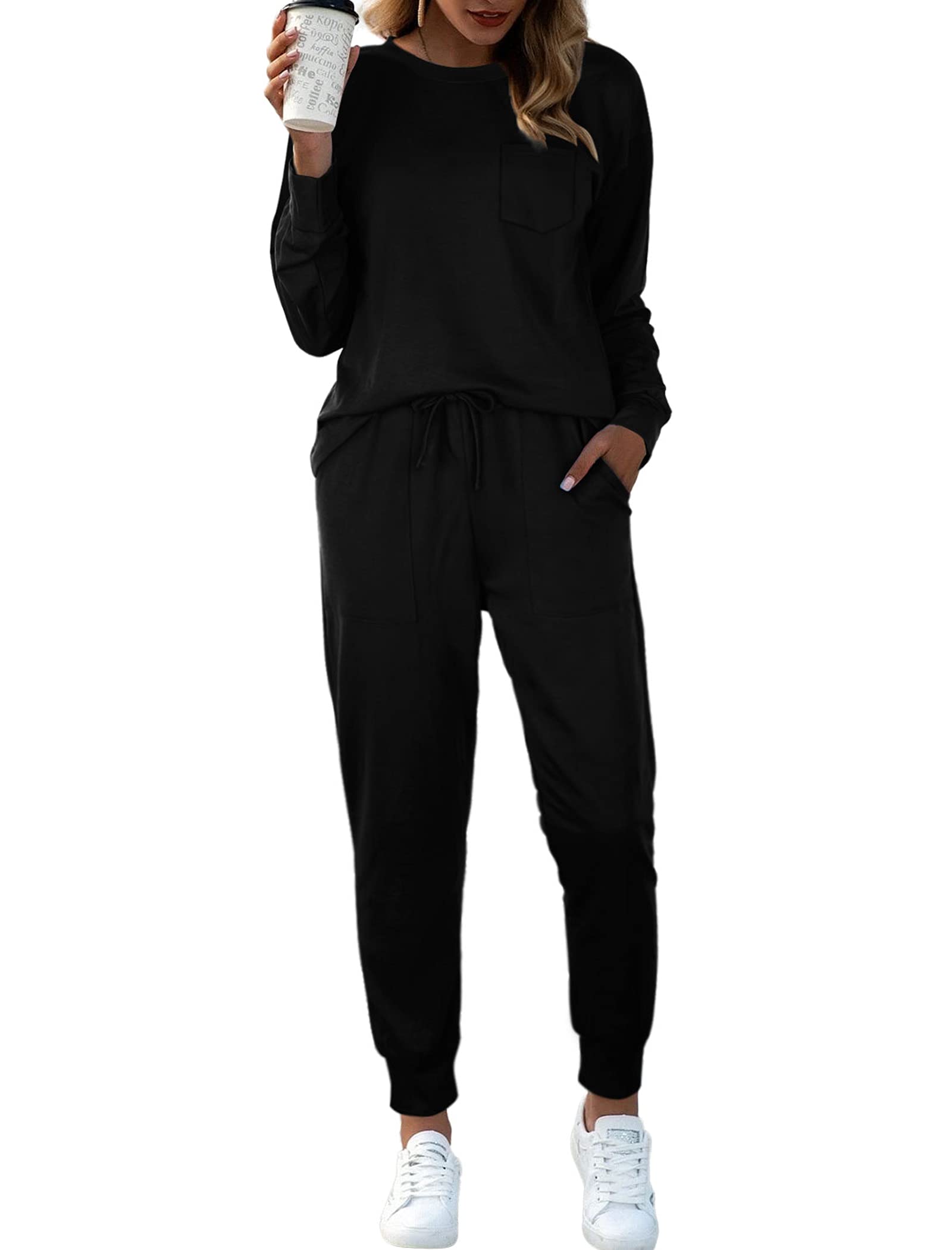 Bofell Women's 2-Piece Lounge Set - Trendy Travel Outfits & Sweatsuits | Soft Pajama Set for Home, Travel & Relaxation | 2024 Fashion Comfort Wear