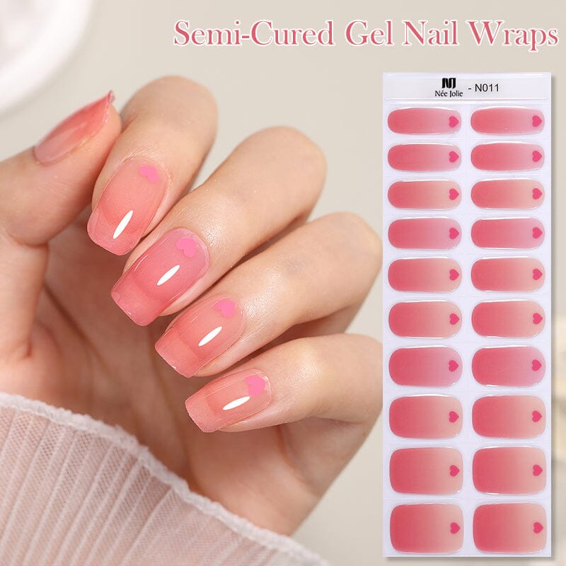 NEE JOLIE Semi Cured Gel Nail Wraps Kit - Long Lasting DIY Nail Art Stickers for Women | Perfect for Home Manicure, Parties & Special Occasions