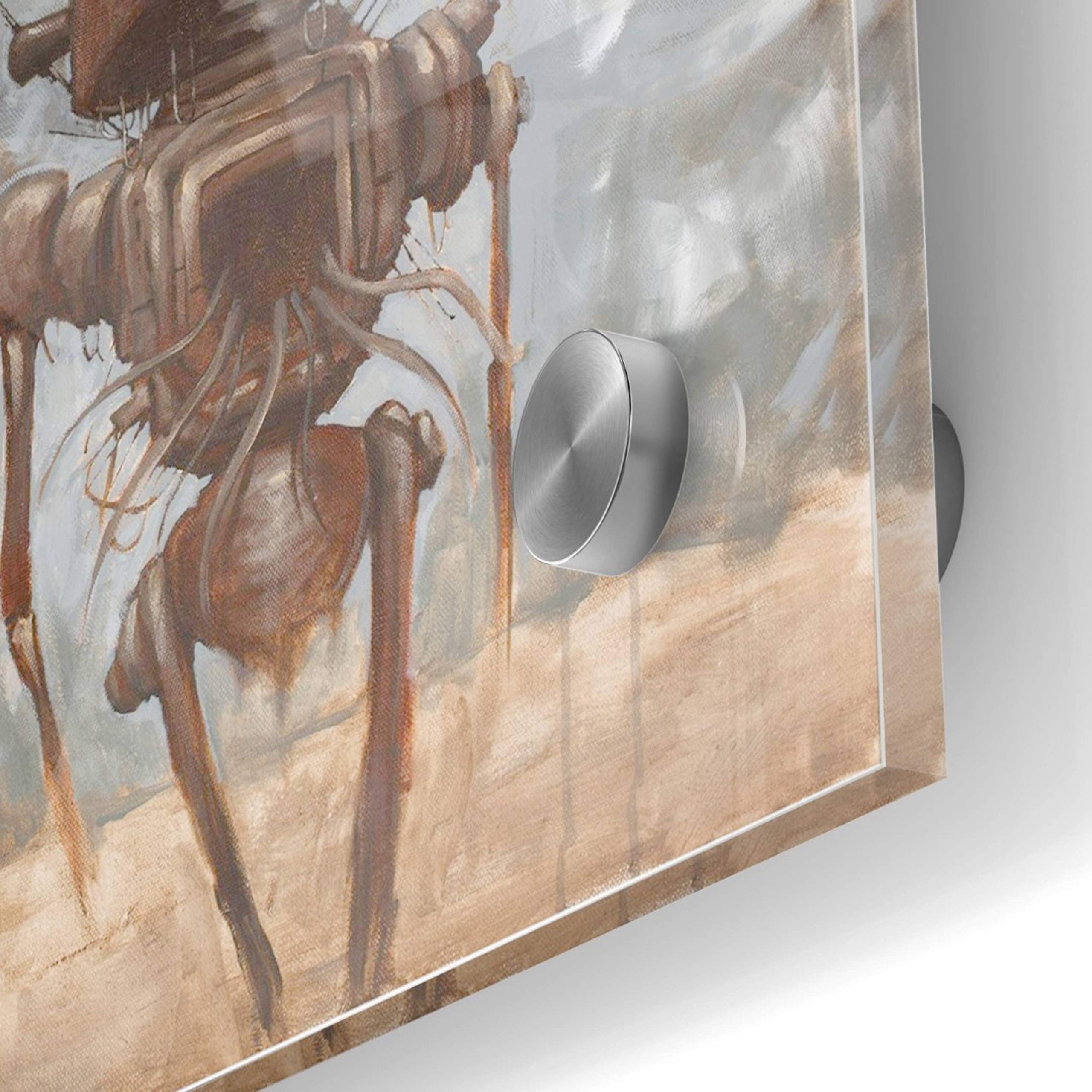 Epic 'Brought The War Home' Acrylic Glass Wall Art by Craig Snodgrass - 24x24 Inch Modern Canvas Painting for Living Room, Office & Gallery Decor