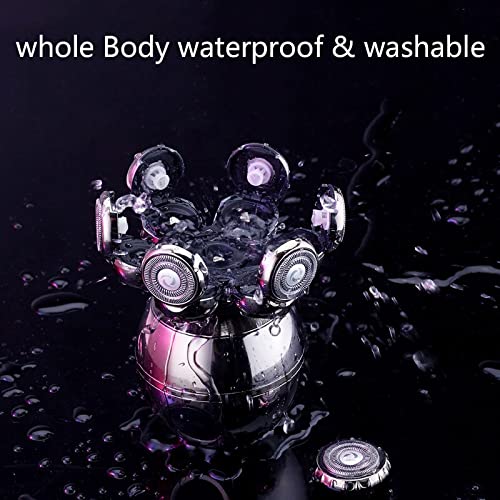 7D Electric Head Shaver for Bald Men - Waterproof 7-Blade Floating Razor with LCD Display & Multifunction Trimmer | Perfect for Travel, Gym & Daily Shaving Routine