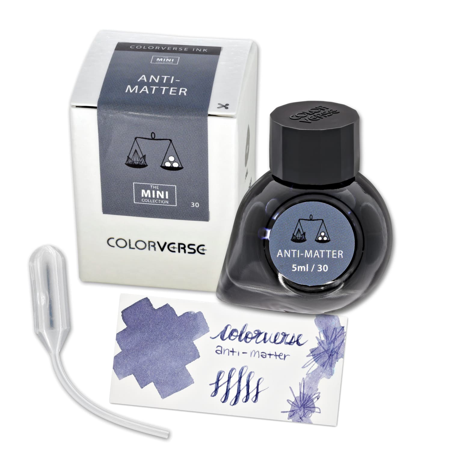 Colorverse Multiverse Mini Bottled Ink - Anti Matter (5mL) - Vibrant Fountain Pen Ink for Calligraphy, Journaling & Artistic Writing