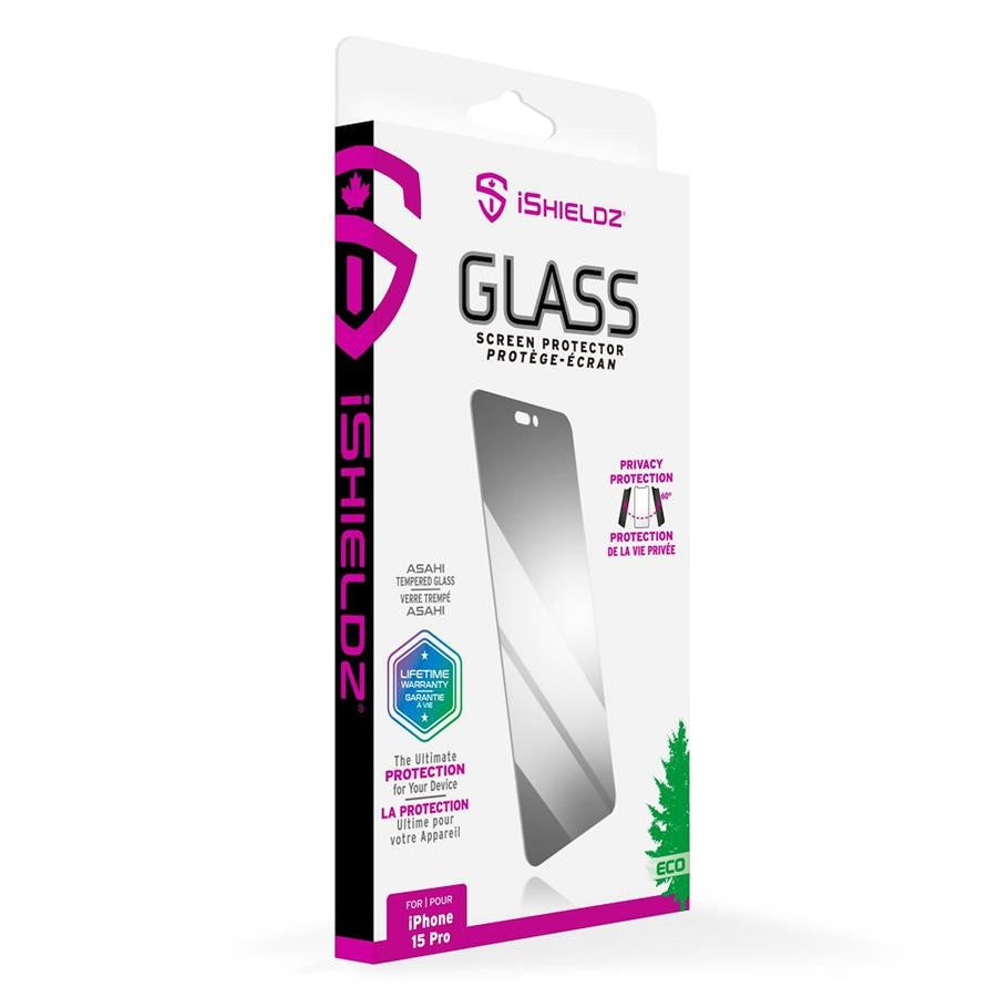 iPhone 15 Pro Privacy Screen Protector [2-Pack] - 9H Tempered Glass Anti-Spy & Anti-Scratch - Perfect for Office, Banking & Public Use