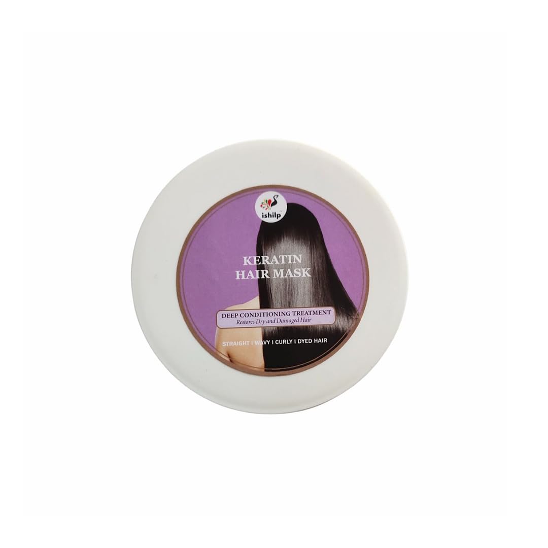 iShilp Keratin Hair Mask for Dry & Frizzy Hair - Deep Conditioning Treatment for Smooth & Curly Hair - Repairing Hair Pack for Women & Men | Perfect for Daily Use, Salon-Like Results at Home